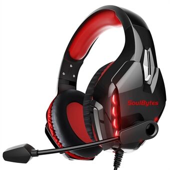 SOULBYTES S11 USB+3.5mm Wired Over-Ear E-sports Headphone Cool LED Light Gaming Headset with Rotatable Microphone