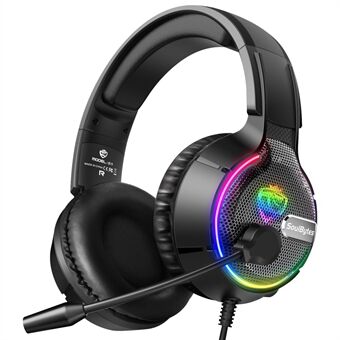 SOUBYTES S19 PC Gaming Headphone HiFi 3D Sound Wired Headset with RGB Colorful Light and Comfortable Headband