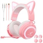 SOMIC GS510 Cat Ear Design USB+3.5mm Wired Over-Ear E-sports Headphone Music Gaming Headset with LED Light