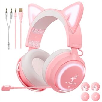SOMIC GS510 Cat Ear Design USB+3.5mm Wired Over-Ear E-sports Headphone Music Gaming Headset with LED Light