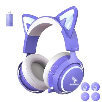 SOMIC GS510 2.4G Wireless Over-Ear E-sports Headphone Cute Cat Ear RGB LED Light Music Gaming Live Headset