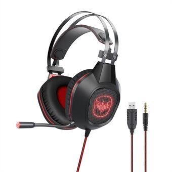 OVLENG GT64 Wired Gaming Headset Over-Ear E-sports Headset Cool Lighting USB+3.5mm Headphone with Microphone