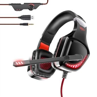 OVLENG GT97 USB+3.5mm Wired Over-Ear Headphone Professional Stereo E-sports Gaming Headset with LED Light