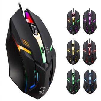 K2 Colorful LED Light 4-Button 2400DPI Optical USB Wired Gaming Mouse
