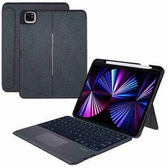 JIUYU for iPad Pro 11-inch (2020)/(2021) Bluetooth Wireless Magnetic Keyboard + Adjustable Stand Tablet Cover Protective Case with Pencil Holder