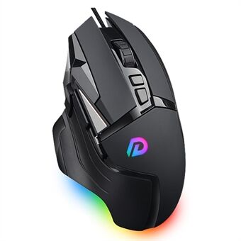 DWN DM502 7200DPI 8-Key Optical Mouse USB Wired Computer Laptop Gaming Mice with RGB Light