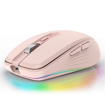 FMOUSE M303 Wireless Bluetooth Mouse Dual Mode (Bluetooth 5.1 + USB) 2.4GHz Bluetooth Wireless Mouse Rechargeable Silent Computer Gaming Mice with RGB Lights