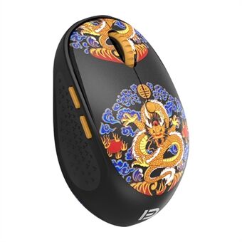 FUDE E650 Wireless Mouse Chinese Style Pattern Silent Mouse 1600DPI Cordless Mice for Office (without Battery)