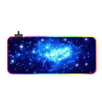 GMS-X5 Stitched Edges Non-Slip Rubber Base RGB Gaming Mouse Pad, Size: 300 x 800 x 4mm