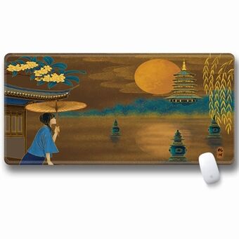 Computer Laptop Mouse Pad Chinoiserie Gaming Play Mat Office Desk Mat Sized 400x900x3mm