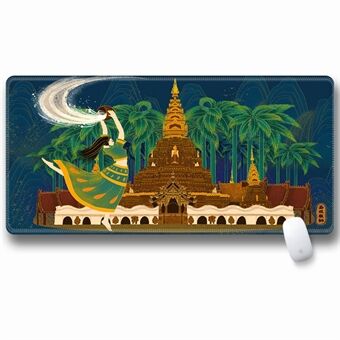Large Chinoiserie Pattern Rubber Mouse Pad Non-slip Mouse Mat Mousepad, Size: 300x800x3mm