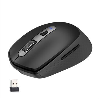H200 600-2400 DPI 2.4G Wireless Mouse with 3 Custom Keys Metal Wheel Rechargeable Optical Mouse