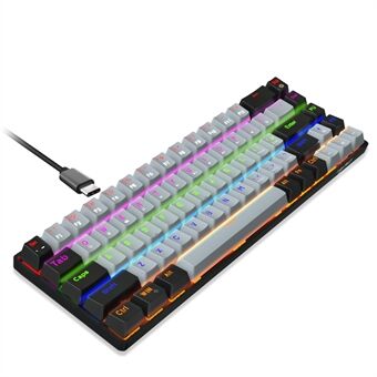 HXSJ V800 68 Keys Mechanical Keyboard with Backlit for Gaming Office