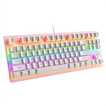 FREE WOLF K2 Gaming Mechanical Keyboard 87 Keys with Colorful Backlit USB Wired Keyboard for Laptop Gamer
