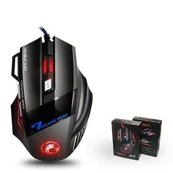 IMICE X7 Gaming Mouse USB Wired Mouse 7 Buttons Optical USB Wired Mice RGB Backlit - Black