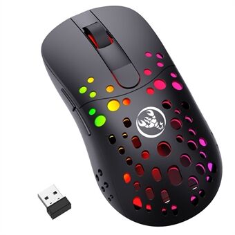 HXSJ T100 RGB Macro Programmable Dual Mode Wireless/Wired Gaming Mouse 10000 DPI Rechargeable Mice