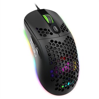 HXSJ X600 RGB Lighting Programming Gaming Mouse Honeycomb Hollow Hole E-sports Optical Mouse