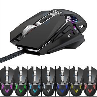 GM98 Mechanical USB Gaming Mouse 7-Key Programmable Optical Wired Mouse for Notebook Desktop Computer