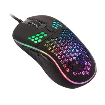 GM86 Lightweight Honeycomb Shell Wired Mouse 6-Key USB Gaming Mouse with Colorful Breathing Lights