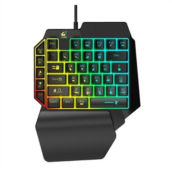 FREE WOLF K15 39 Keys One-handed Gaming Keyboard with LED Backlight