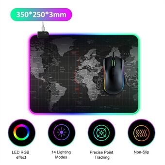 LEDs RGB Mouse Pad 14 Lighting Modes Gaming Extra Large Soft Extended Non Slip Mousepad