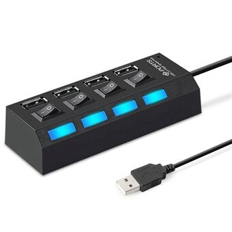 A42 High Speed USB2.0 4-Port USB Hub Splitter with Independent Switch
