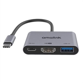 AMALINK AL-9175D Type C to HDMI + USB 3.0 + PD 3.0 Adapter Multi-port Hub