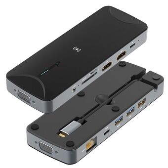 13 in 1 USB C Hub Docking Station USB 3.1 Type-C to HD VGA TF Card Reader RJ45 Audio PD Adapter