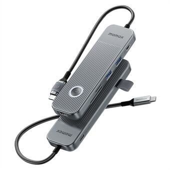MOMAX ONELINK 7-in-1 Multi-Port Type-C Docking Station Portable PD 100W USB-C Hub Adapter - Dark Grey