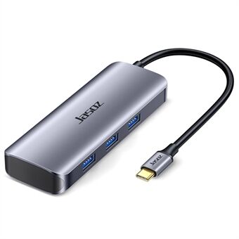 JASOZ H109 USB C Hub 5-in-1 Type C Adapter to 3xUSB 3.0 Ports + HD Video 4K Resolution + 100W PD Charging Port for Laptop Computer