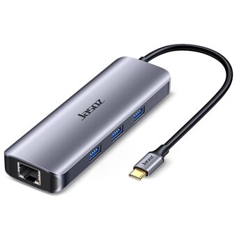 JASOZ H112 USB C Adapter with 3xUSB 3.0 Ports + HD Video 4K Resolution  + RJ45 Ethernet + 100W PD Charging Port + Card Reader Slots for Laptop Computer