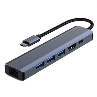 2210 6-in-1 USB C Hub Type C Hub to 4K / 30Hz HDMI Adapter with 100W Power Delivery Compatible with Laptop and More Type C Devices