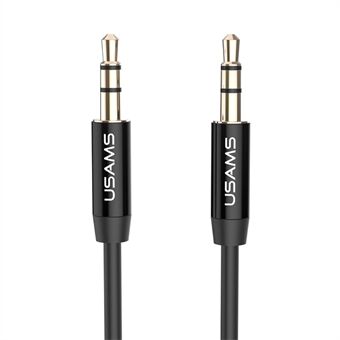 USAMS 1M 3.5mm Male to 3.5mm Male Gold Color-plated AUX Stereo Audio Cable - Black