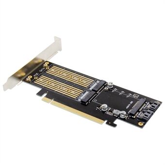 2280 PCI-E 3.0 X16 to NGFF M.2 NVMe AHCI SSD Adapter Card for M Key B Key mSATA Solid State Drive