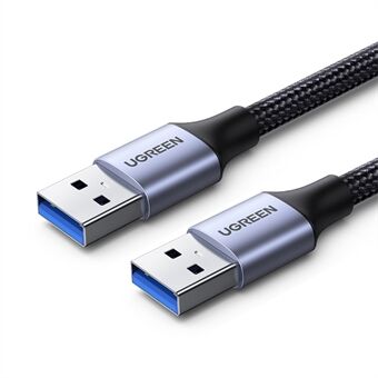 UGREEN 80790 USB 3.0 A to A Cable 1m USB 3.0 to USB 3.0 Cable Male to Male Cable Nylon Braided Cord Compatible for Hard Drive Enclosures DVD Player Laptop