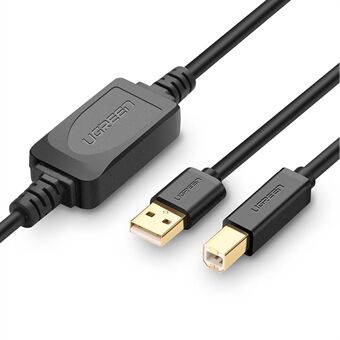 UGREEN 10362 15m USB2.0 Printer Cable with Amplifier Extender USB Printer Cord Support 480 Mbps Data Transfer Compatible with Mac/HP/Canon/Dell/Xerox/Samsung