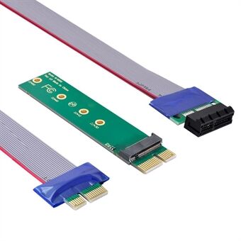 EP-051+SA-002 M2 NGFF M-key NVME AHCI SSD to PCI-E 3.0 X1 Vertical Adapter with Extension Cable