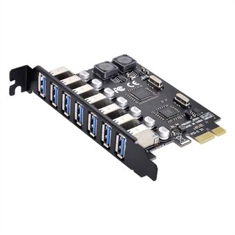 U3-019-7P 7 Ports 5Gbps PCI-E to USB 3.0 HUB PCI Express Expansion Card Adapter with NEC+VLI Dual Chip