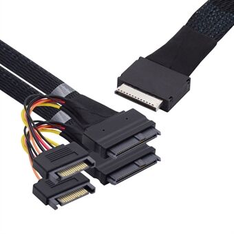 SF-053-0.5M 50cm OCuLink PCIe PCI-Express SFF-8611 8x 8-Lane to Dual SFF-8639 U.2 4x SSD Data Active Cable