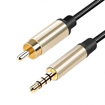 2m TV Speaker Audio Cable 3.5mm AUX to RCA Adapter Cord Braided Gold-plated RCA Audio Line for TCL Mi TV