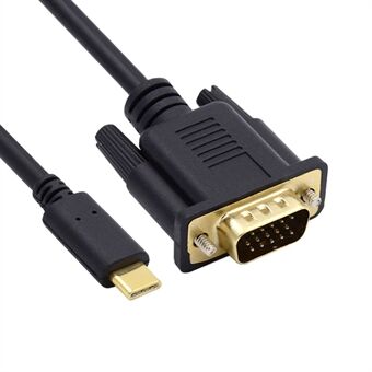 UC-018-VGA USB 3.1 Type C  to VGA RGB 1080P HD Display Monitor Cable Adapter Line for Laptop, 1.8m