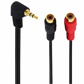 JUNSUNMAY 0.2m Elbow 3.5mm Male to Dual RCA Female Y Splitter Cable Stereo Audio Cord