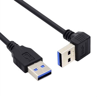 U3-069-DN 40cm Angled USB 3.0 Type-A Male to Straight 3.0 Type-A Male Data Cable 5Gbps Cord