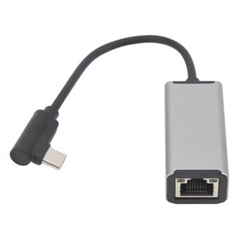 Type-C to RJ45 100Mbps Adapter Aluminum Alloy Laptop Tablet Phone Ethernet Network Cable Connector with LED Indicator