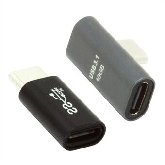 UC-103 2Pcs/Set Elbow USB-C Male to Female + Straight USB-C Male to Female Data Transmission Adapter