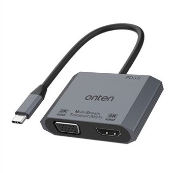 ONTEN M205 3-in-1 Type-C to HD+VGA Adapter Cable with PD Fast Charging USB-C Video Converter