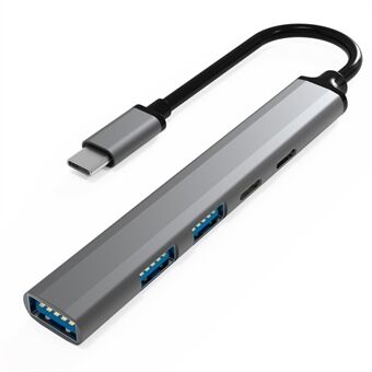 U5-C USB C Hub to 1xUSB 3.0+2xUSB 2.0+PD Charging Port+USB C Port Ultra Slim Data Hub for Notebook PC / Laptop / USB Flash Drives / Mobile HDD / Mouse