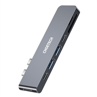 CHOETECH HUB-M14 for MacBook Air / Pro 7-in-1 USB-C Hub Type-C USB HD Port Adapter SD / TF Card Reader