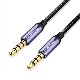 NORTHJO 1m Audio Cable 4 Pole 3.5mm Male to Male Stereo Aux Cord
