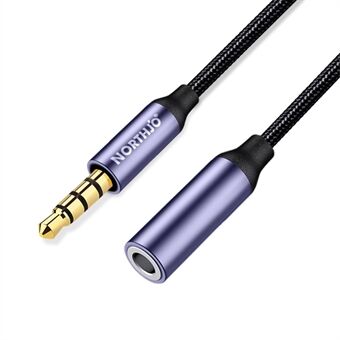 NORTHJO 1m AUX Extension Cable 4 Pole 3.5mm Male to Female Stereo Audio Cord